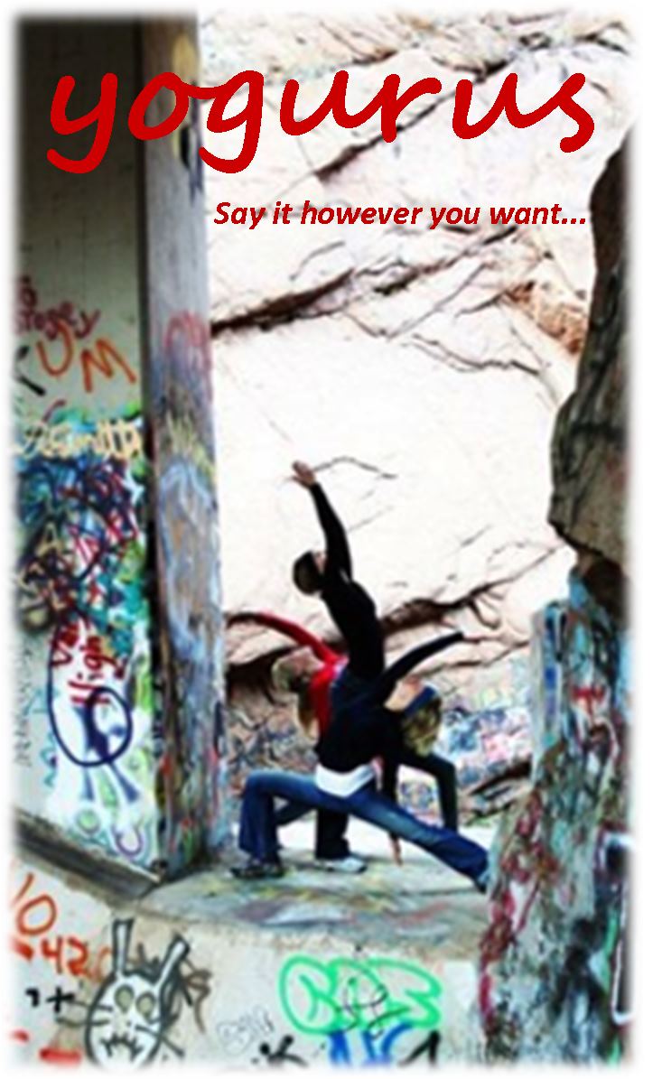 Yogi practicing warrior pose in an urban graffiti space